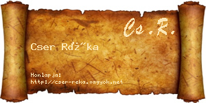 Cser Réka névjegykártya
