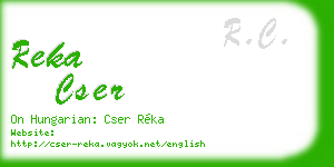 reka cser business card